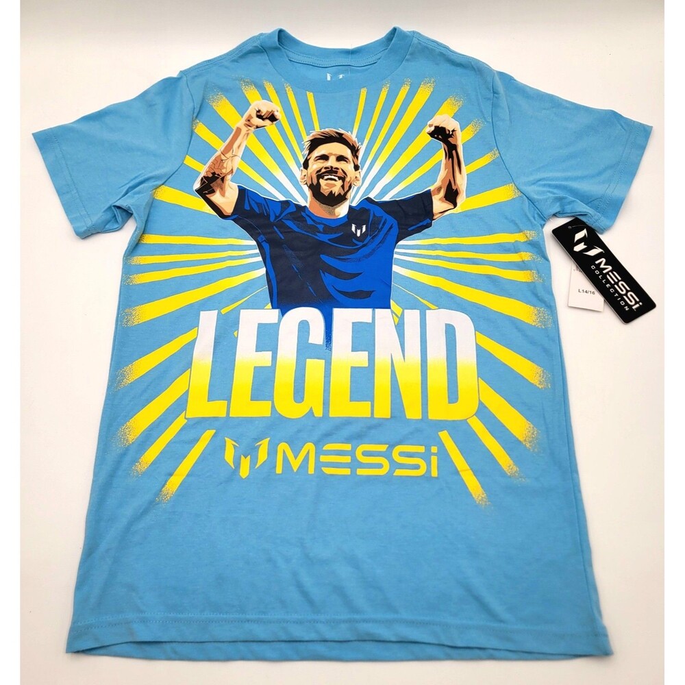 Lionel Messi Legend Soccer Shirt Youth L 14/16 Blue Yellow Soccer World Cup NWT